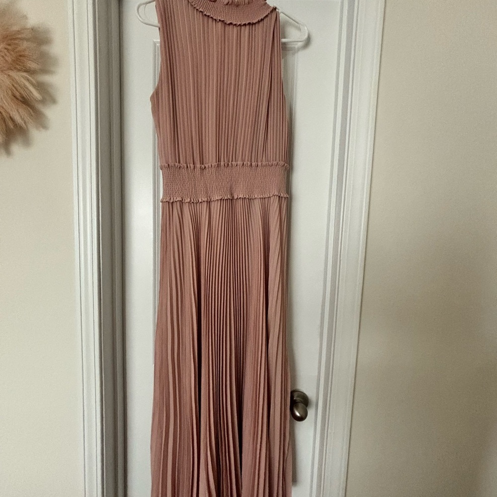Nanette Lepore Blush Pleated Maxi Dress